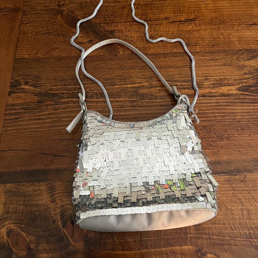 Silver Sequin Crossbody Bag - Picture 3 of 5